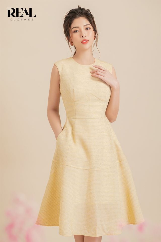 Đầm anna vàng