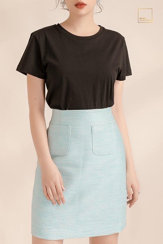 Áo thun trơn đen size XS