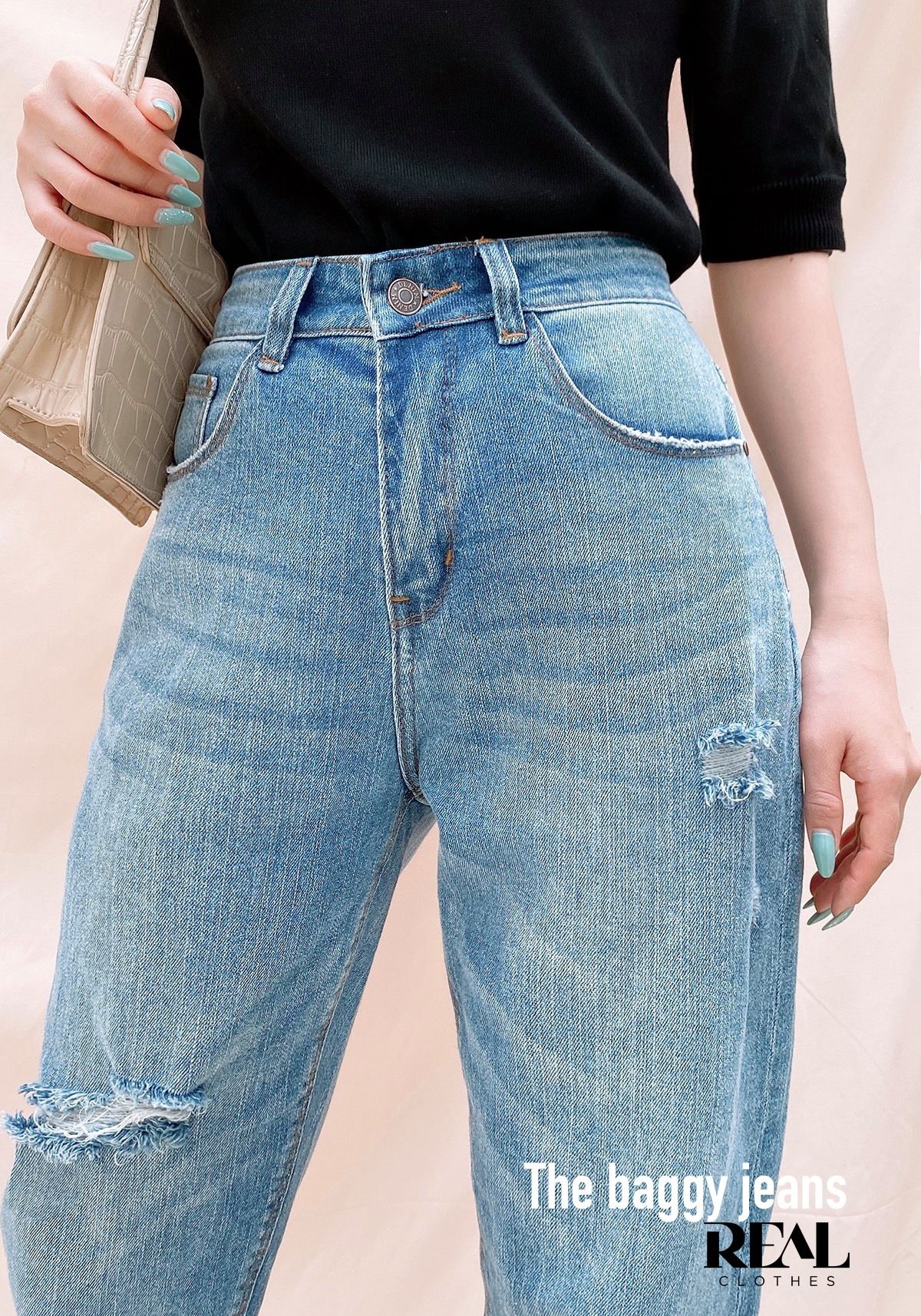 Quần jeans baggy xanh SALE