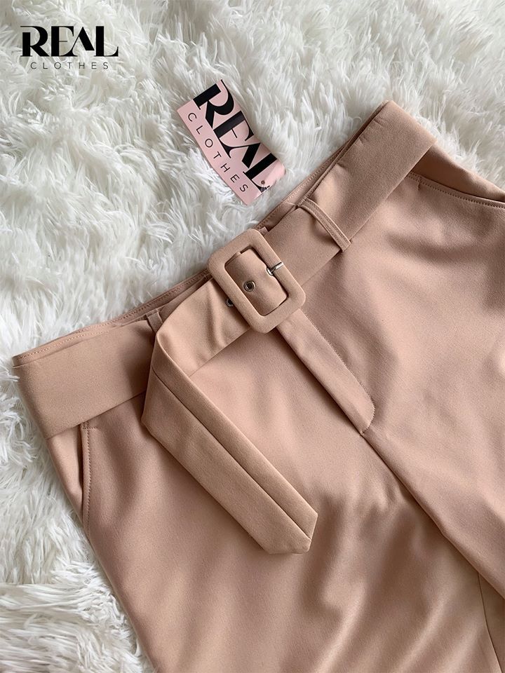 Quần suông belt nude - SALE