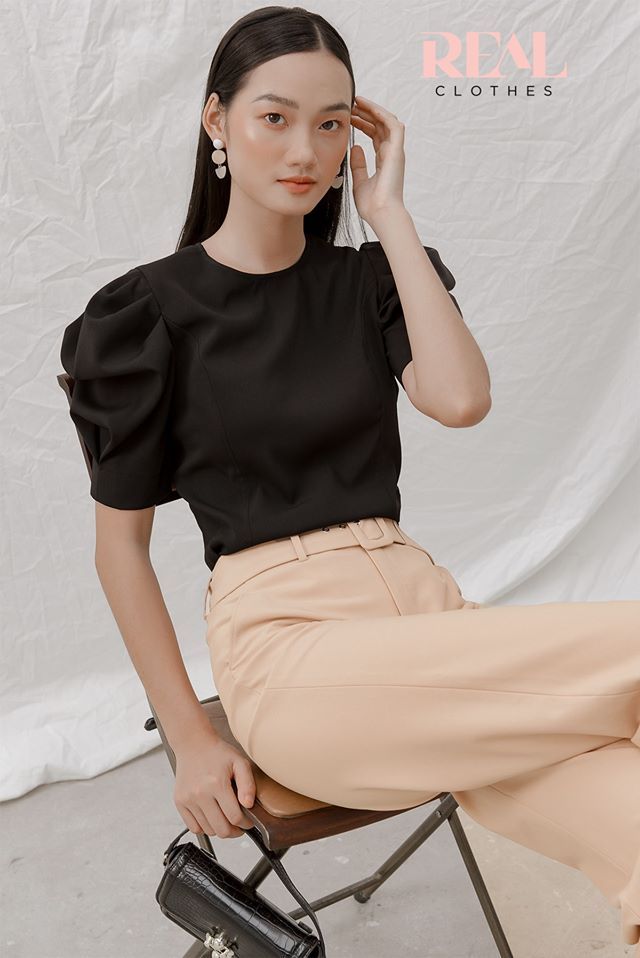 Quần suông belt nude - SALE