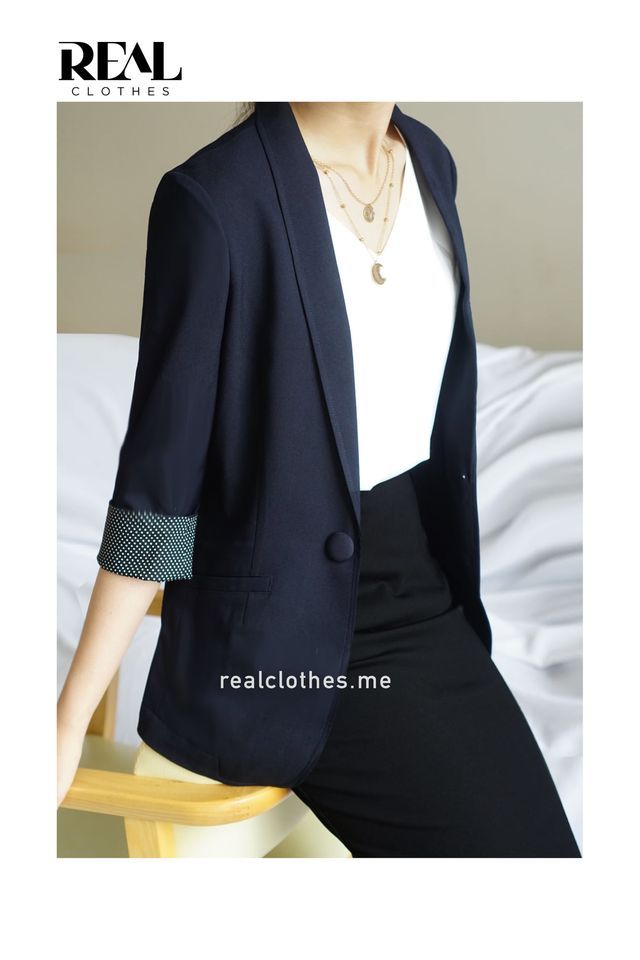 Blazer dài xanh đen SALE