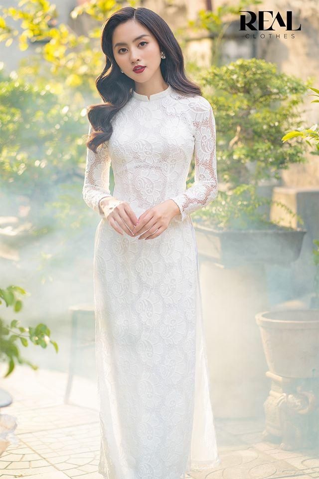 Áo dài ren cẩm chướng SALE