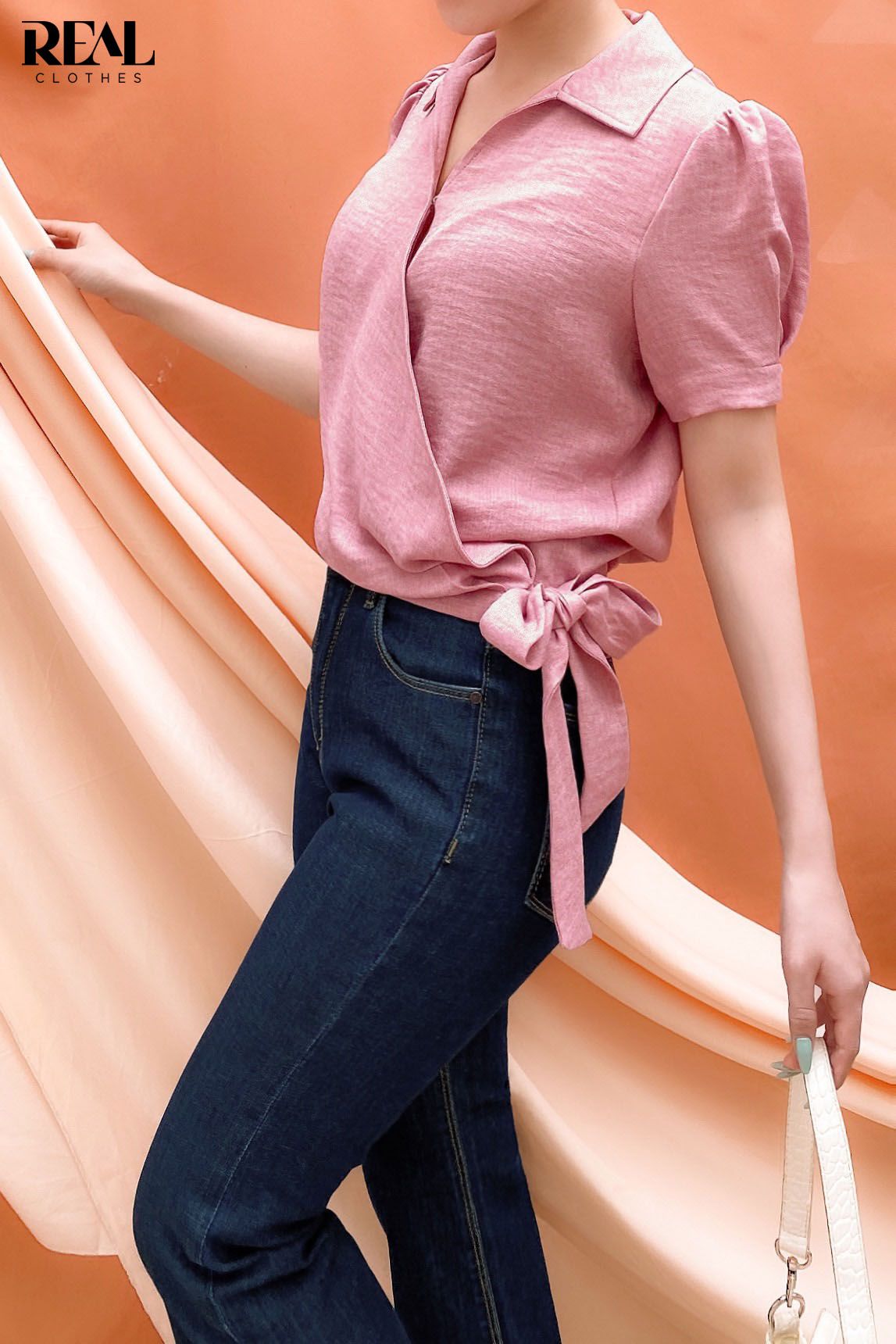 Áo cột eo hồng