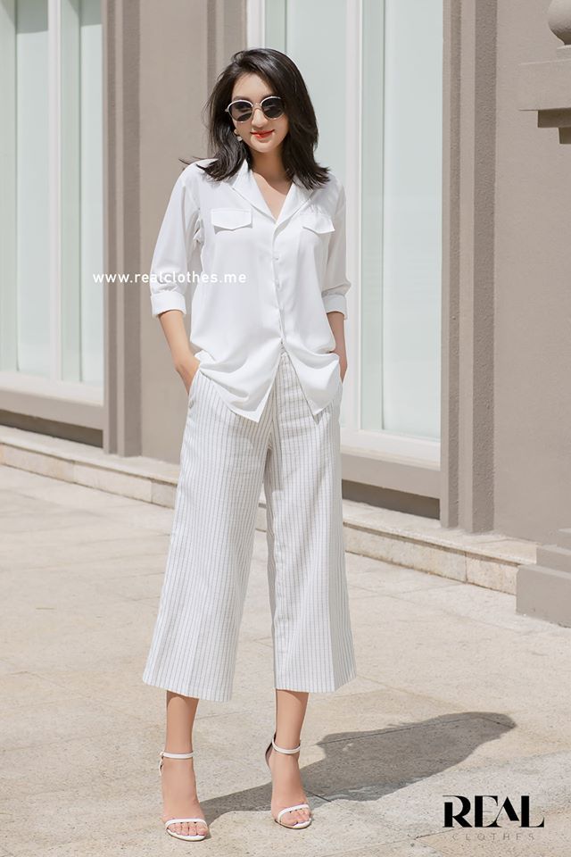 Sơ mi cổ ve trắng