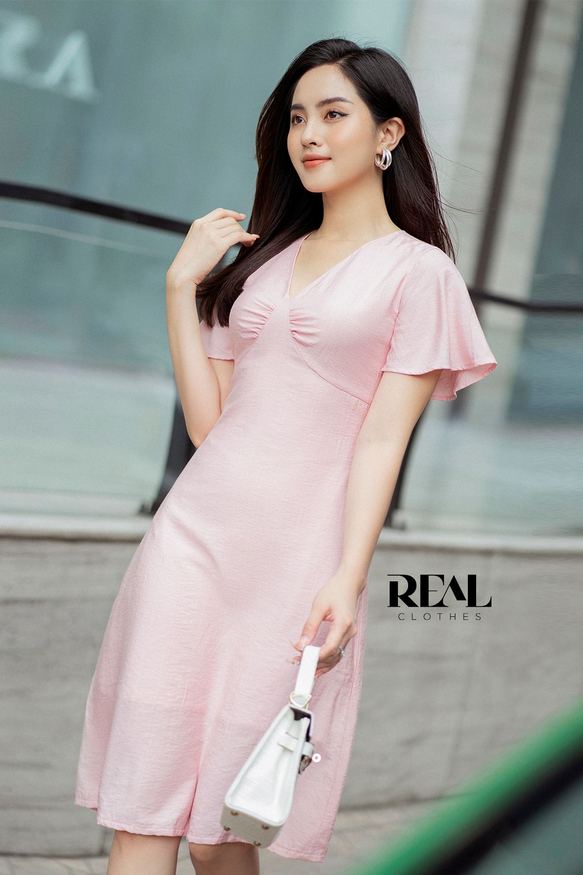 Đầm victoria hồng