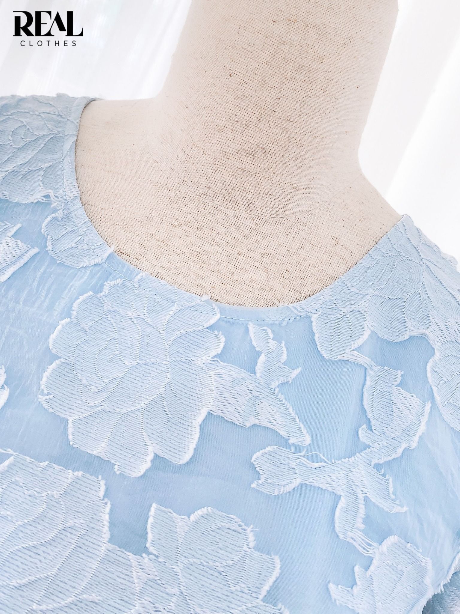 Đầm hạ eo hoa blue