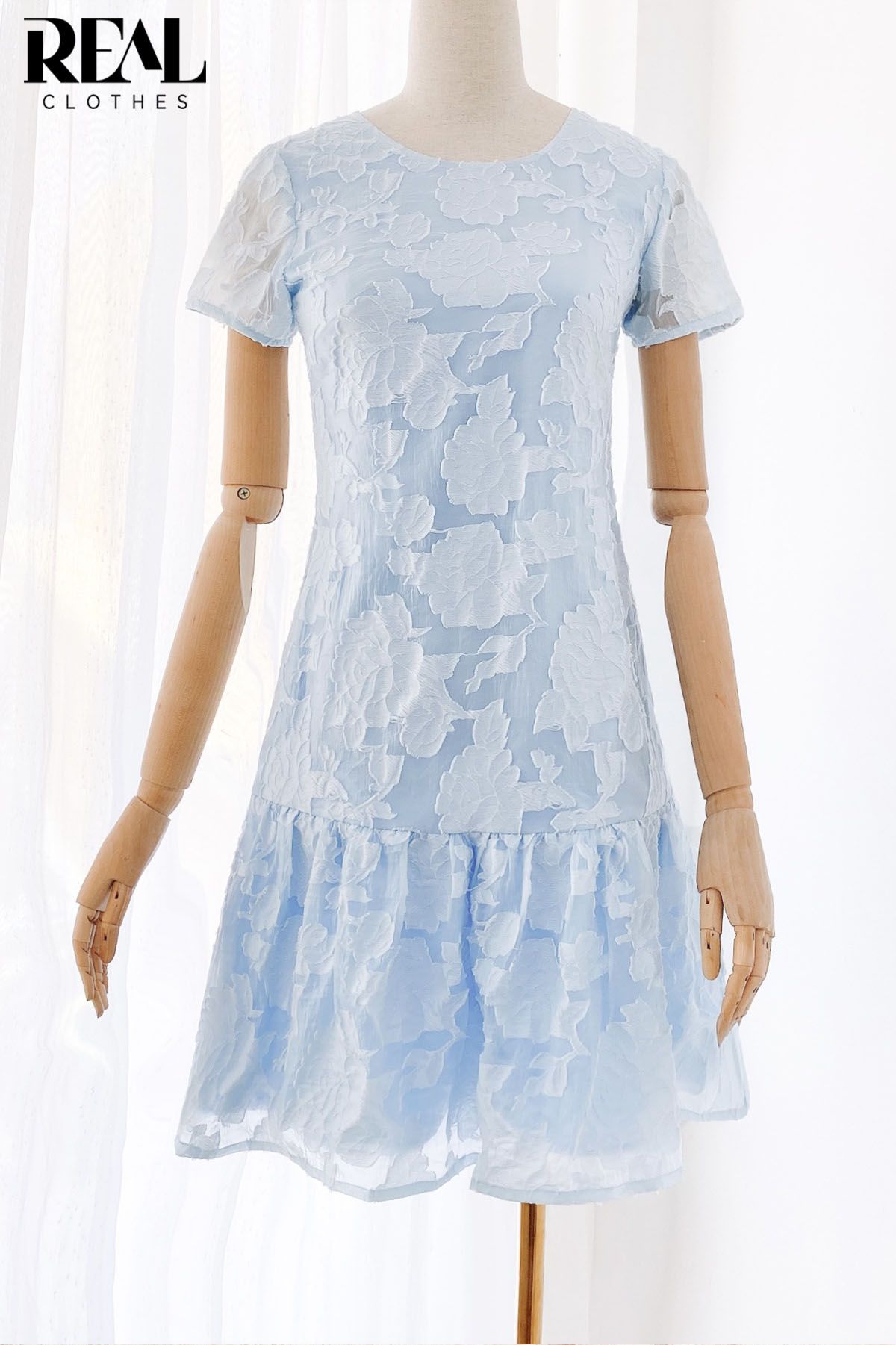 Đầm hạ eo hoa blue