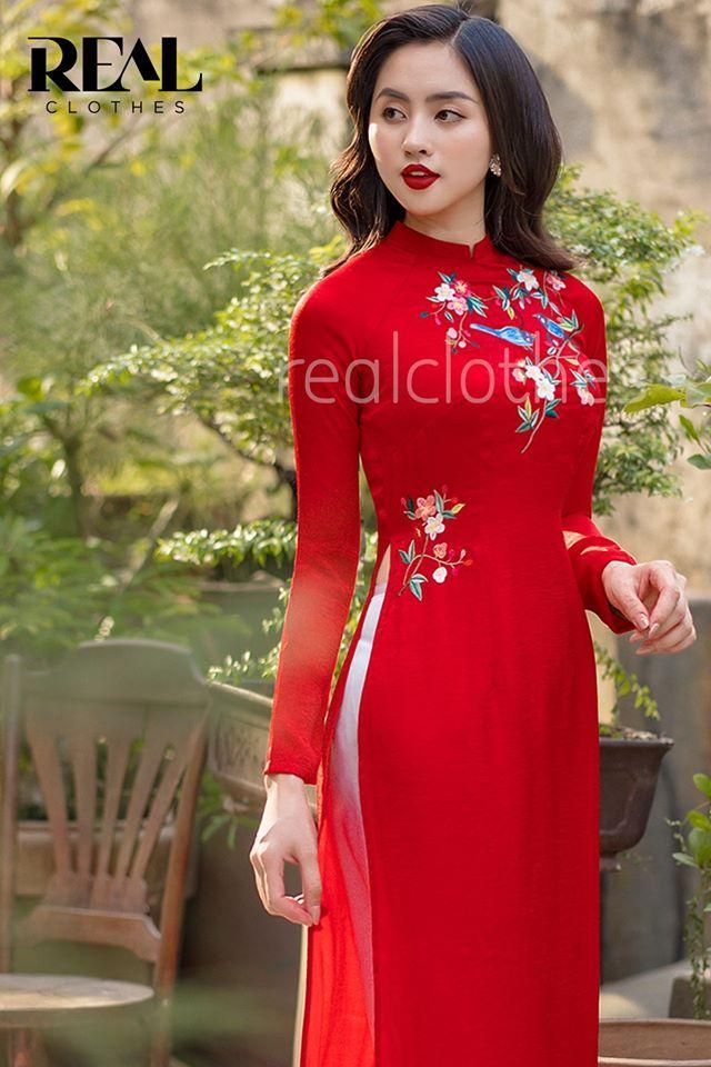 Áo dài Hội An đỏ - size XL