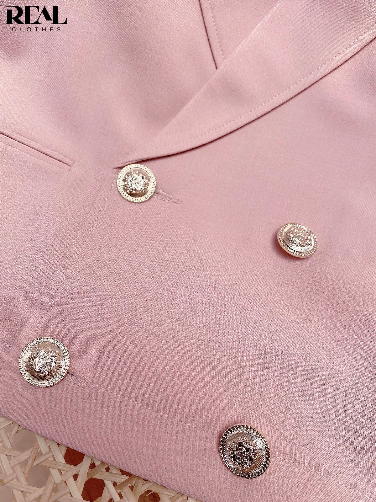 Blazer croptop hồng SALE
