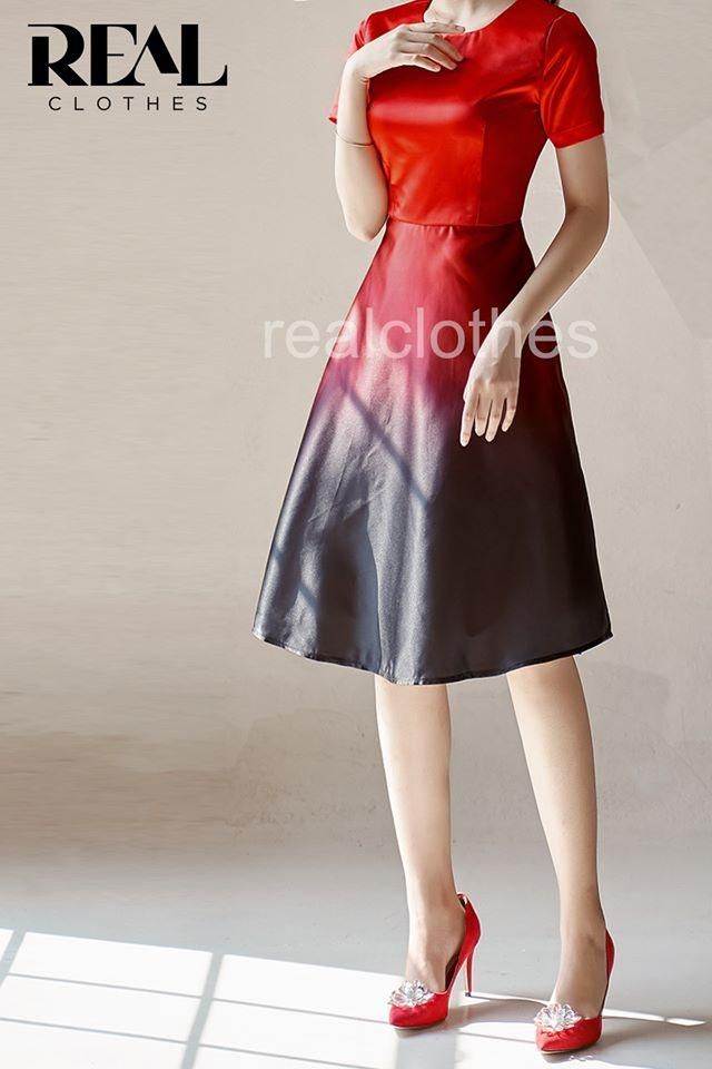 Đầm Ombre đỏ - SALE