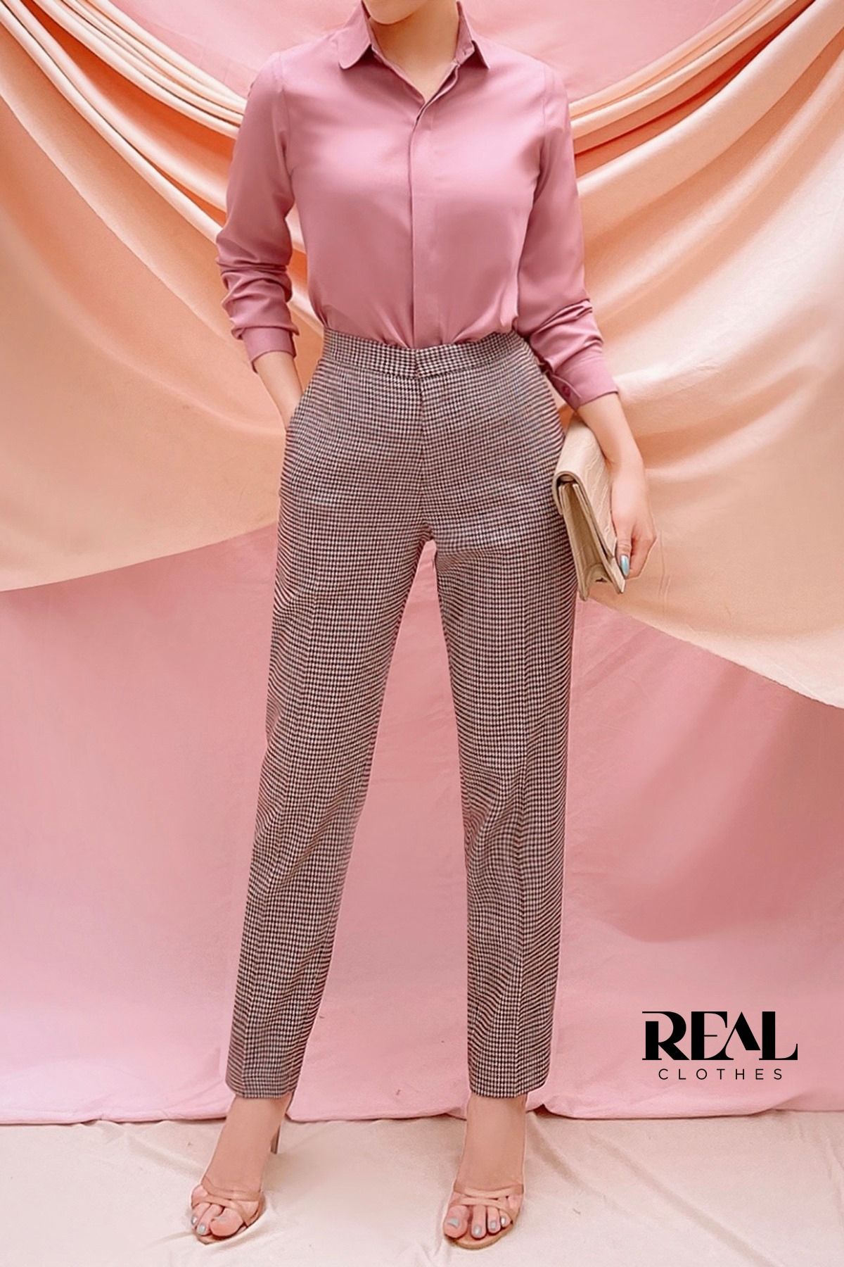 Sơ mi basic hồng ruốc SALE