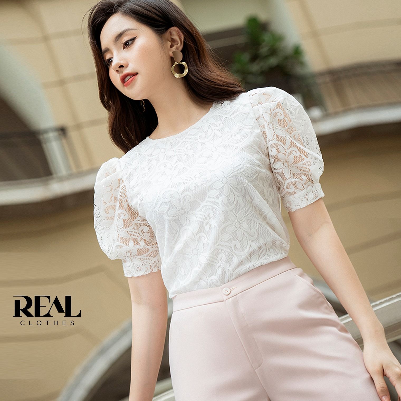 Áo milan ren trắng