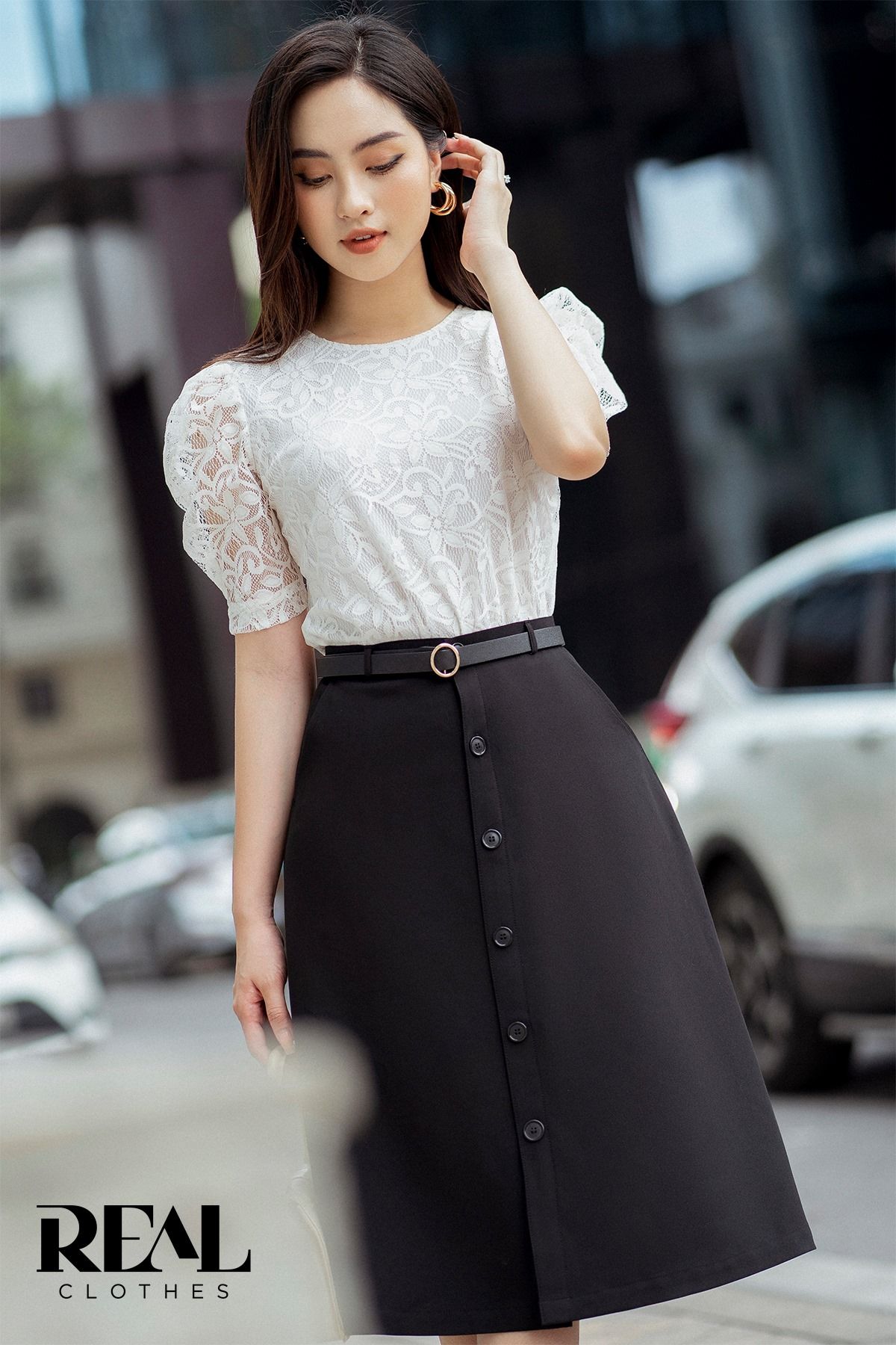 Áo milan ren trắng