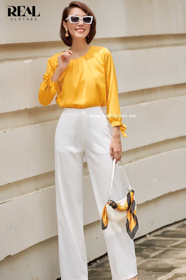Quần suông linen trắng size XS