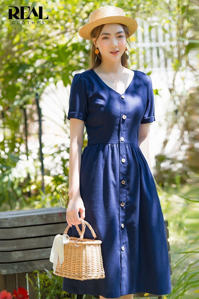 Đầm Paris xanh navy