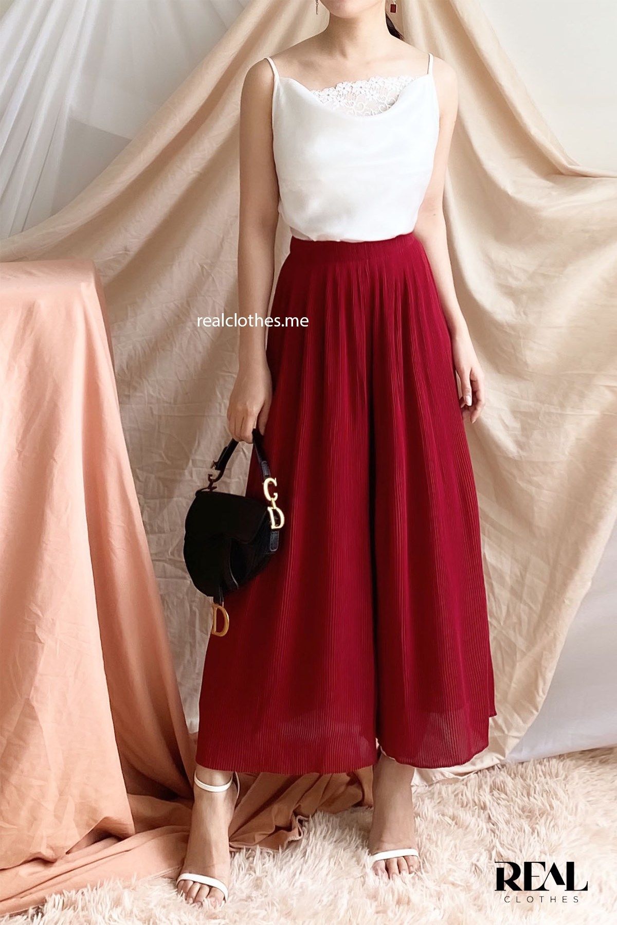 Quần dập ly đỏ đô