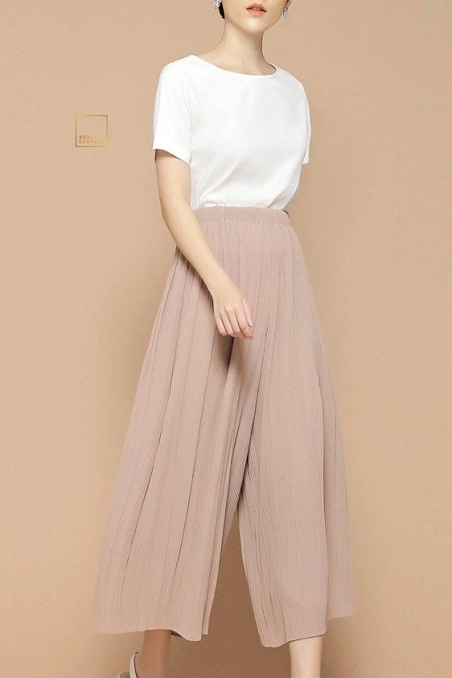 Quần dập ly nude