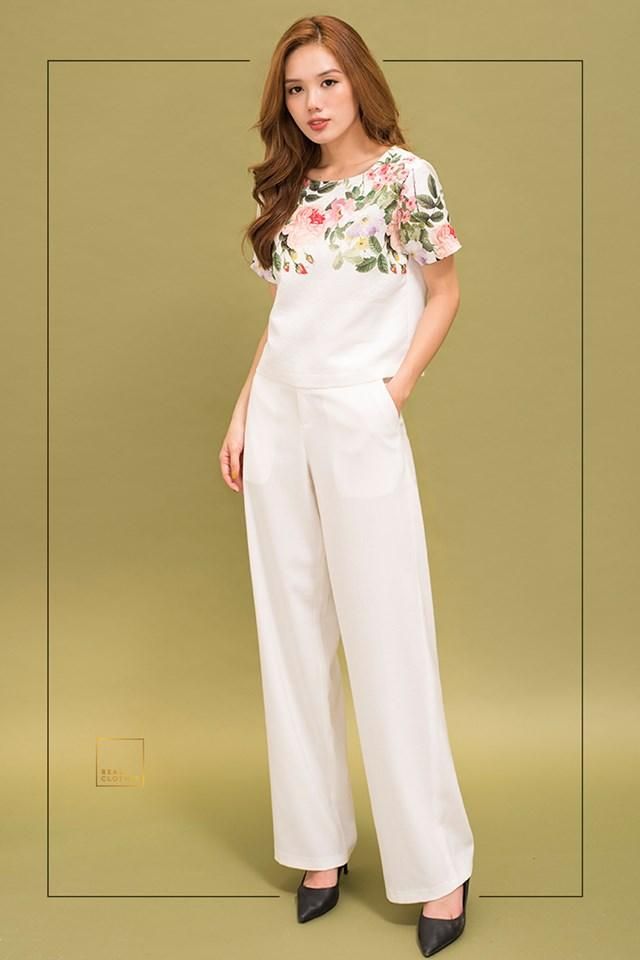Quần suông linen trắng size XS