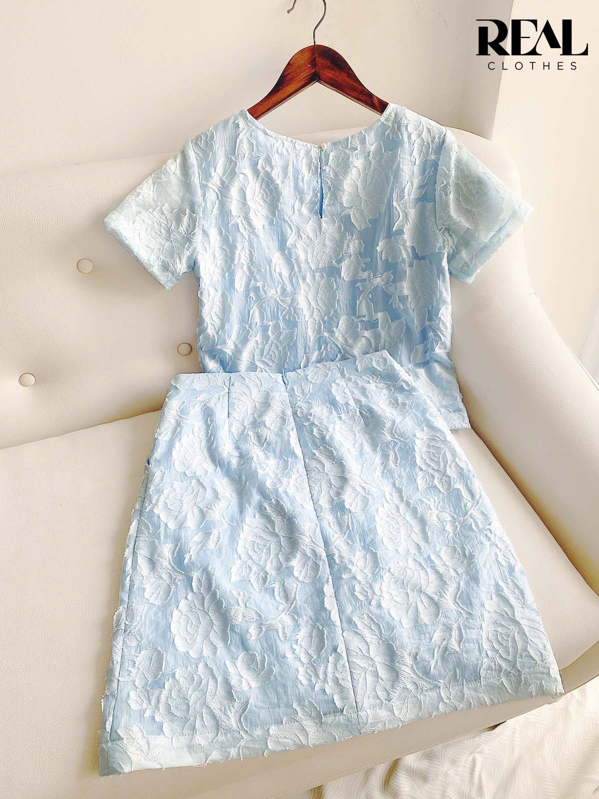 Croptop hoa blue