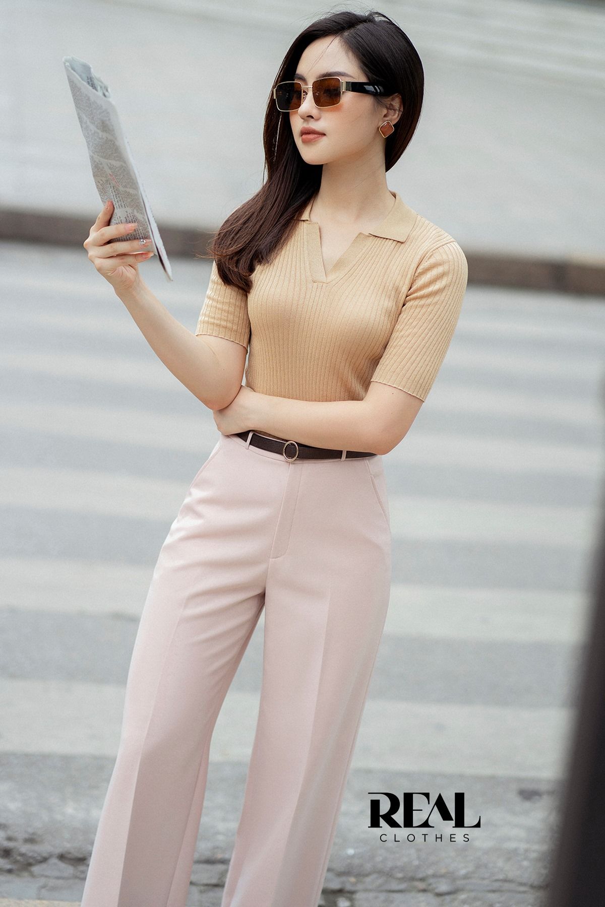 Quần suông paris nude