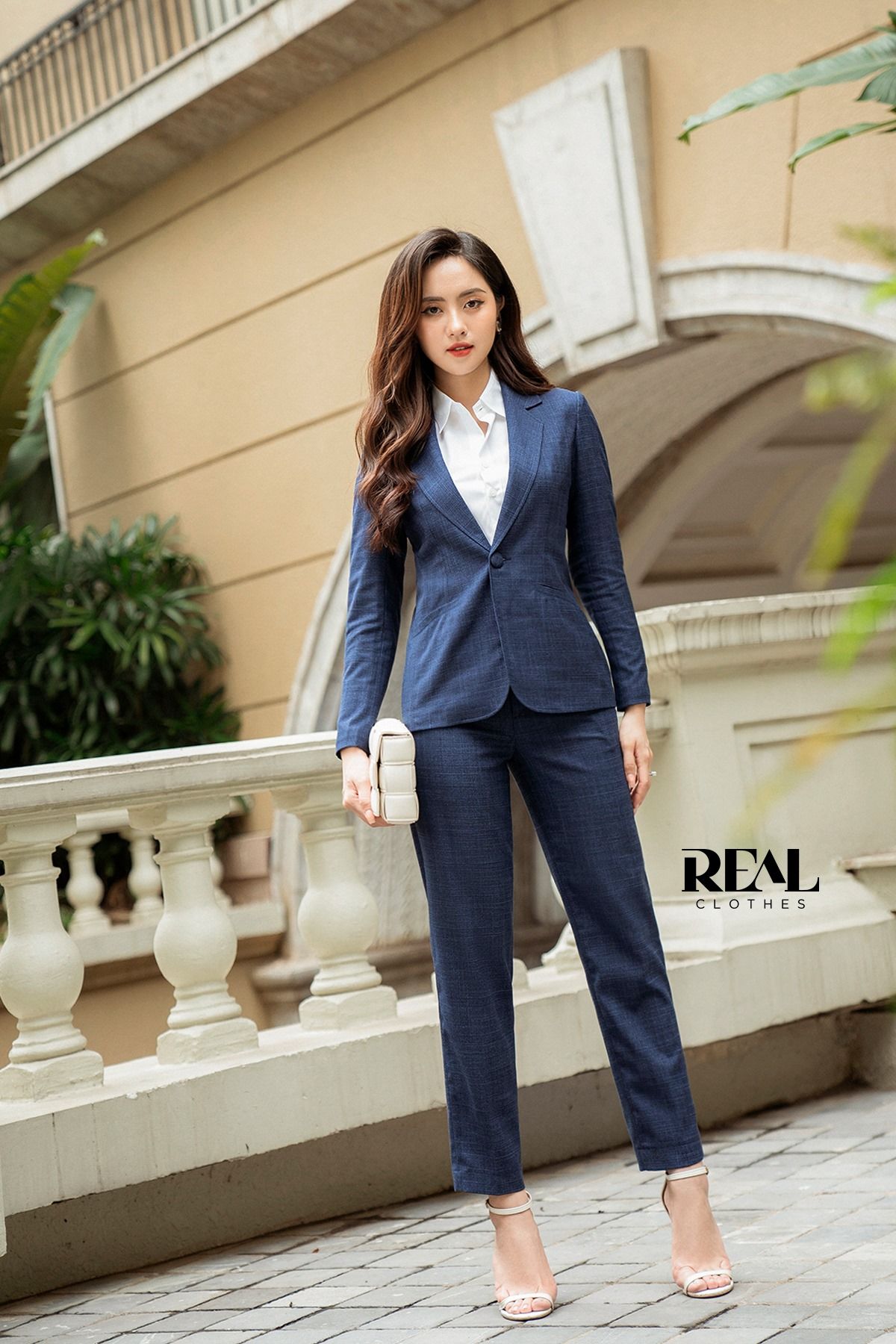 Blazer caro xanh 2 lớp