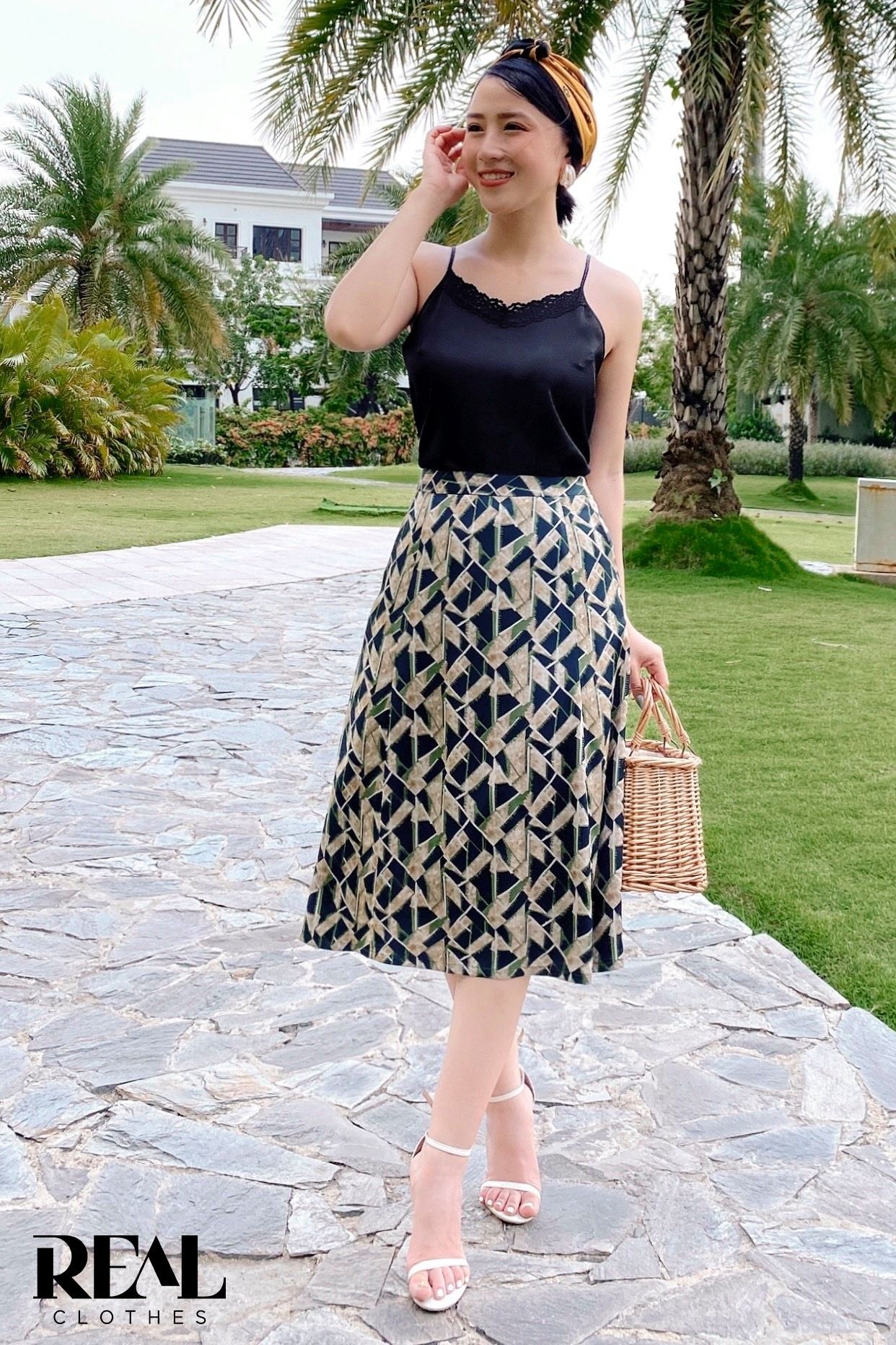 Váy 8 mảnh vệt xanh SALE
