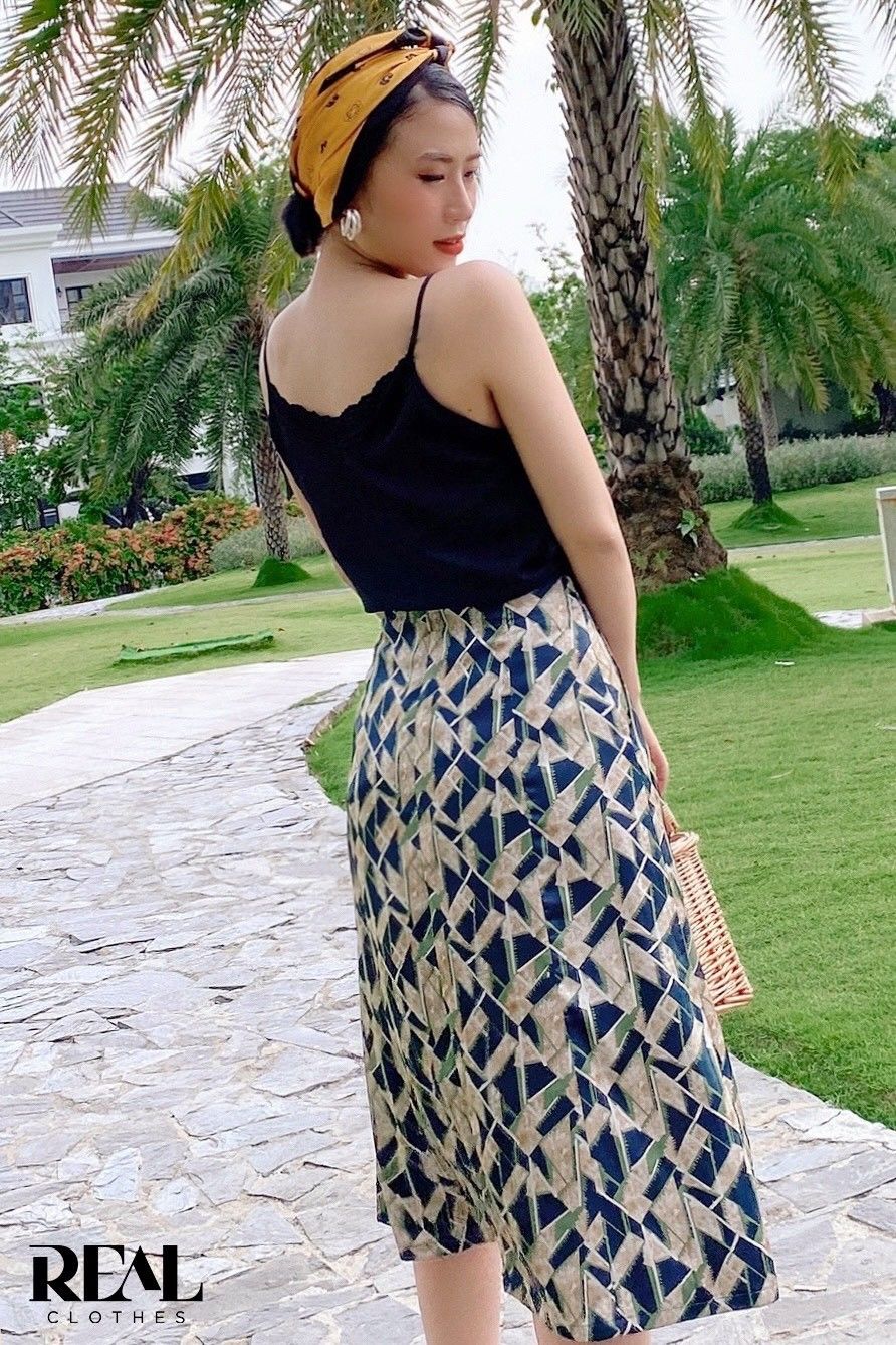 Váy 8 mảnh vệt xanh SALE