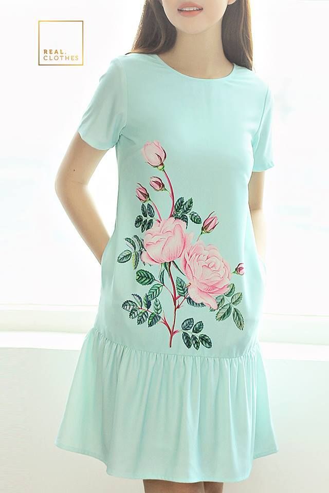 Đầm vicky xanh- SALE size XS