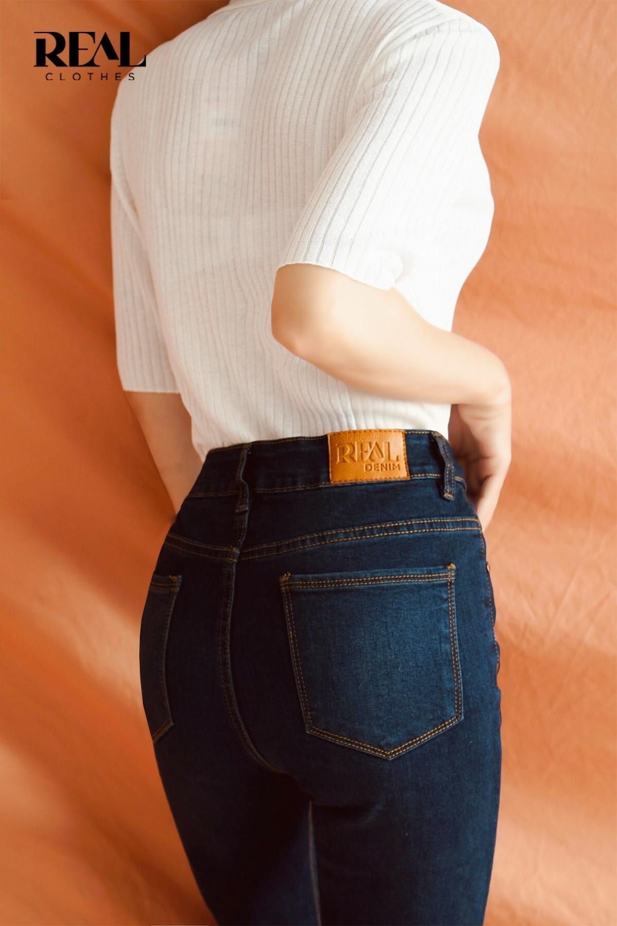 Quần jeans basic xanh đậm