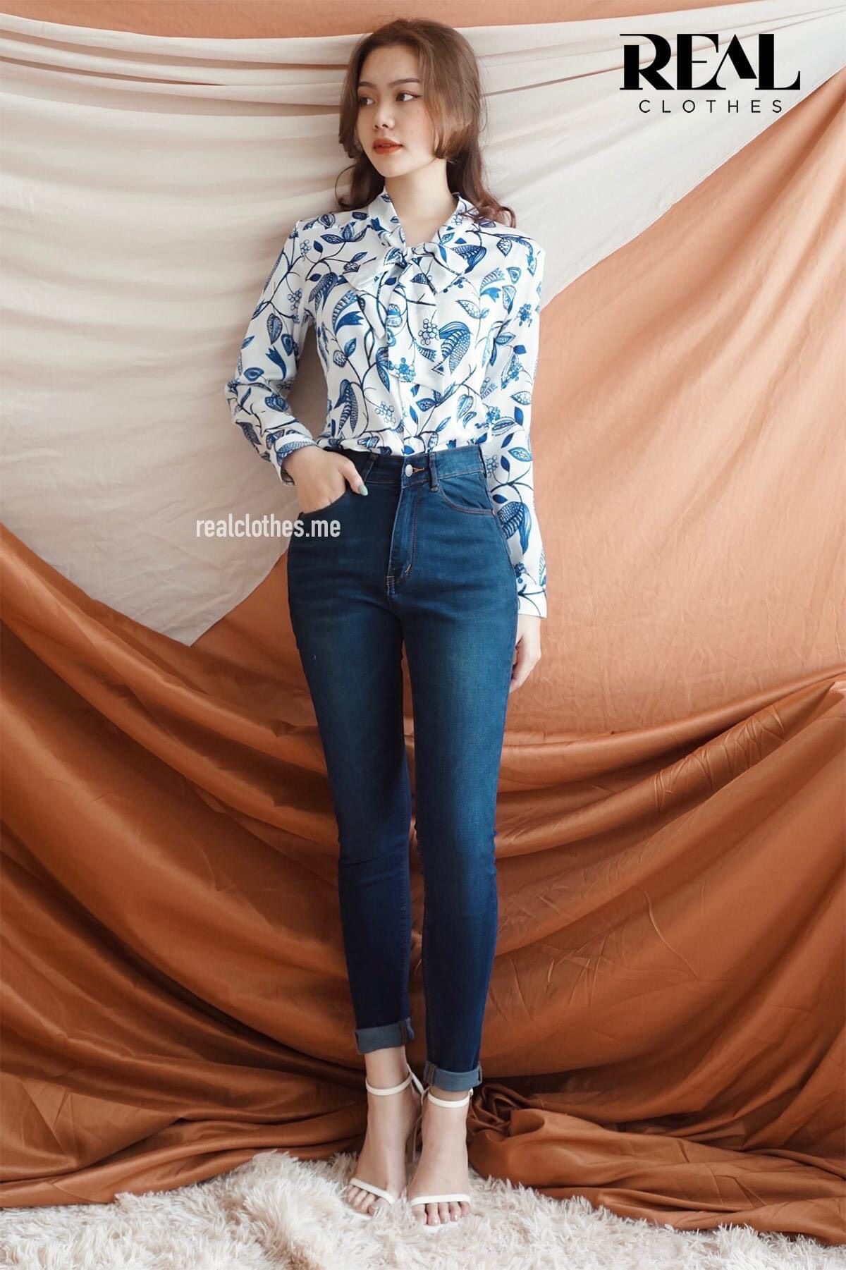 Quần jeans skinny vệt trắng