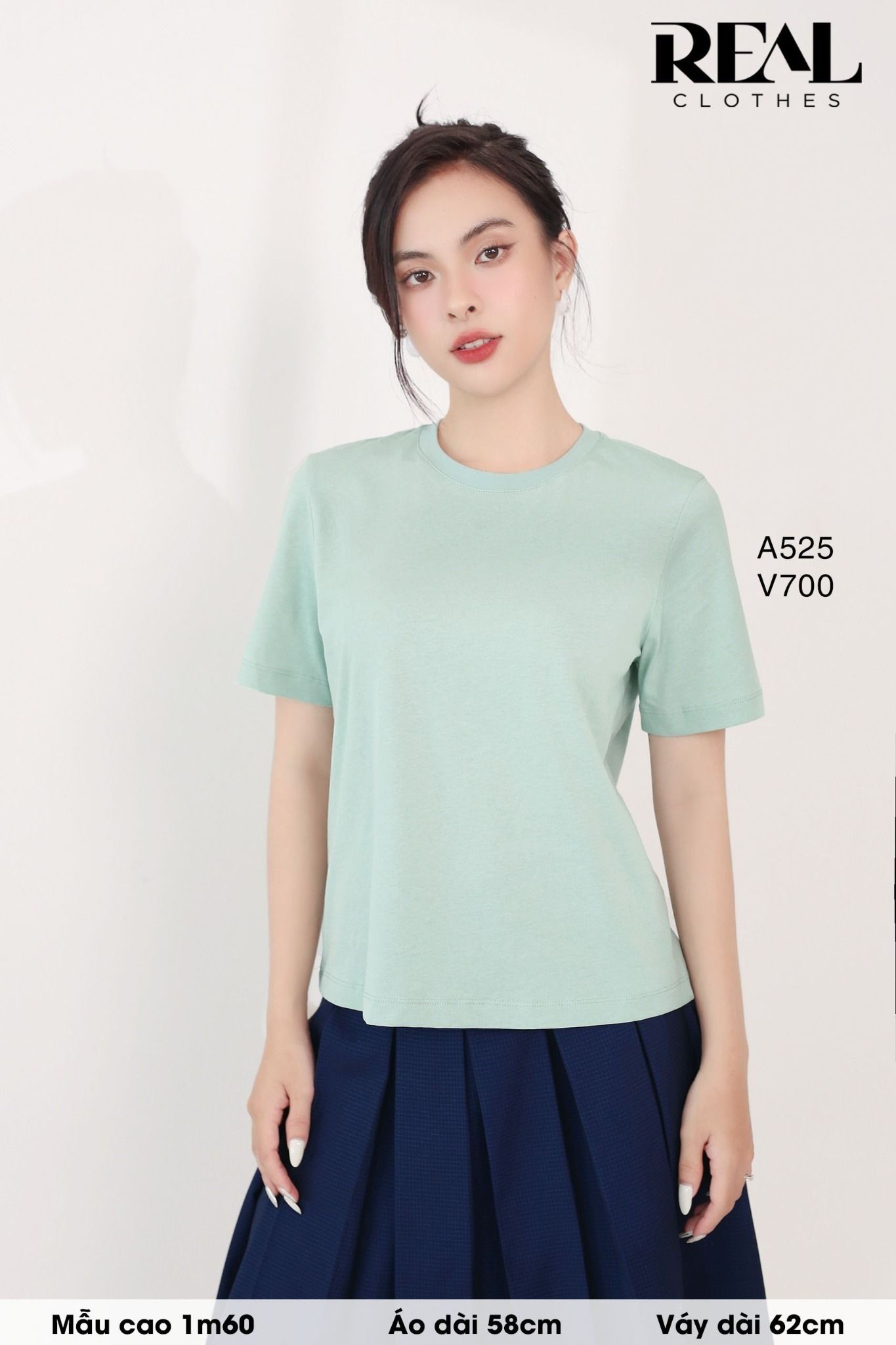  Áo thun cotton bạc hà 