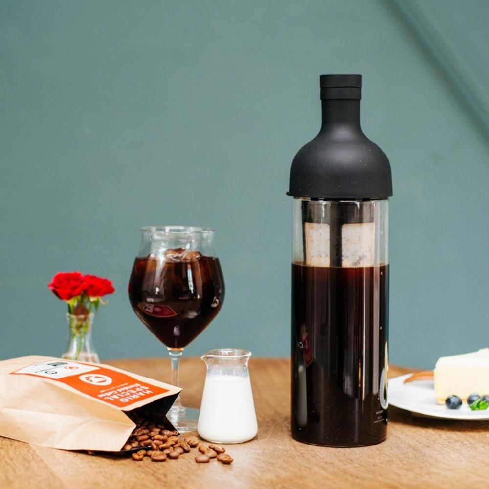 Bình pha cà phê cold brew HARIO FIC Filter-in coffee bottle 650ml (Xám / Đen)