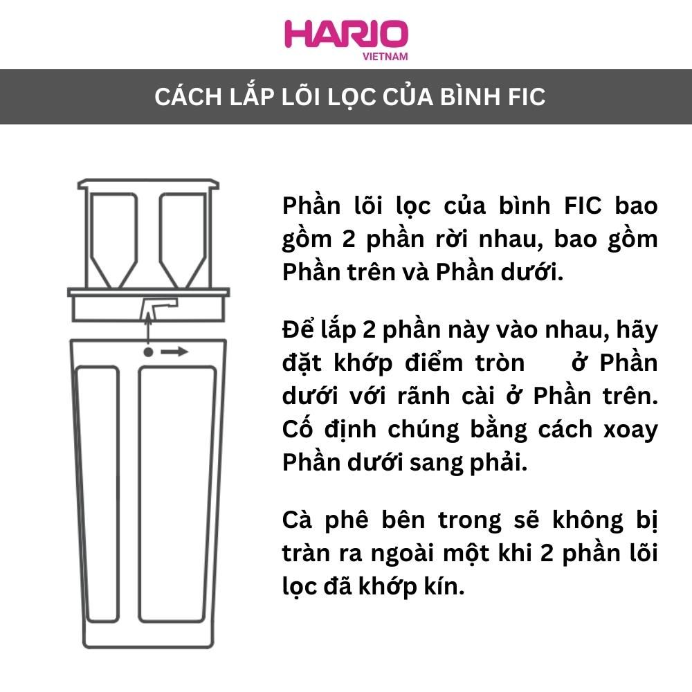 Bình pha cà phê cold brew HARIO FIC Filter-in coffee bottle 650ml (Xám / Đen)