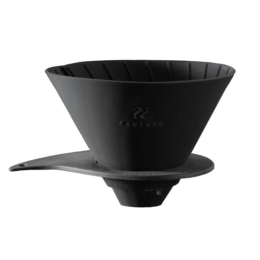 Phễu pha cà phê du lịch Hario V60 Zebrang flat dripper ZB-VDFP-02B bằng silicone, size 02 (có thể tháo rời và cuộn tròn)