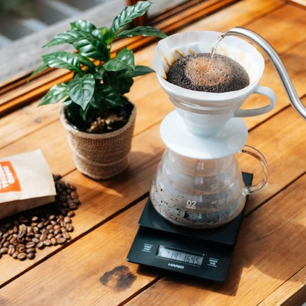 Cân điện tử định lượng và đo thời gian pha cà phê Hario V60 Drip Scale VSTN-2000B