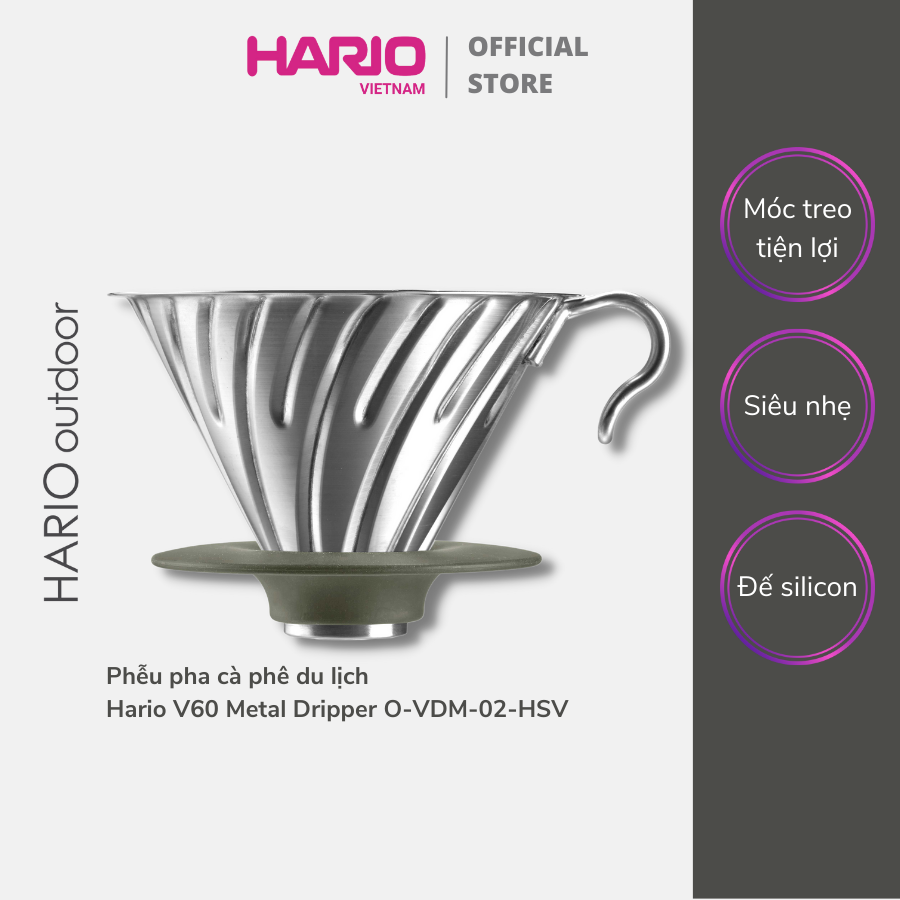 Bộ pha cà phê du lịch HARIO V60 outdoor coffee basic set O-VOCB (gồm túi đựng, gọn nhẹ, phù hợp đi camping, dã ngoại)