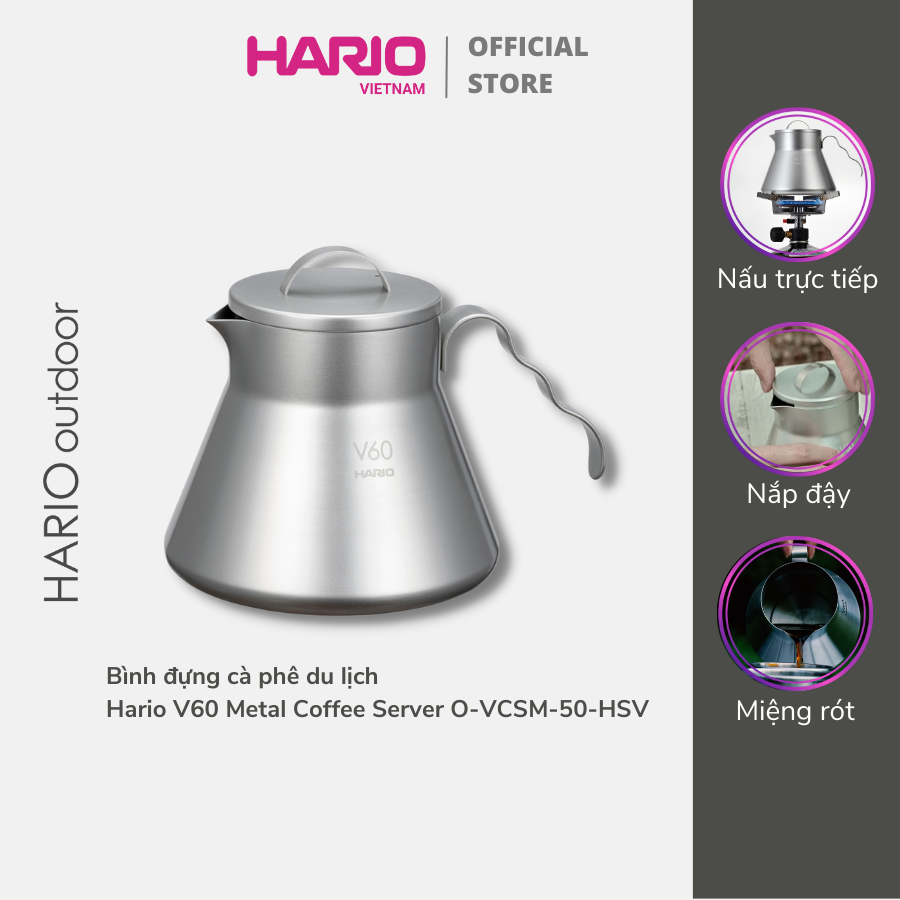 Bộ pha cà phê du lịch HARIO V60 outdoor coffee basic set O-VOCB (gồm túi đựng, gọn nhẹ, phù hợp đi camping, dã ngoại)