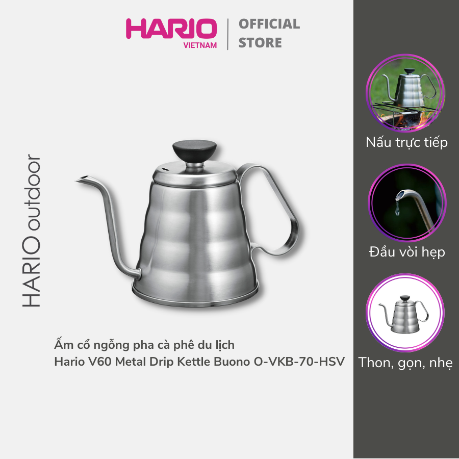 Bộ pha cà phê du lịch HARIO V60 outdoor coffee basic set O-VOCB (gồm túi đựng, gọn nhẹ, phù hợp đi camping, dã ngoại)
