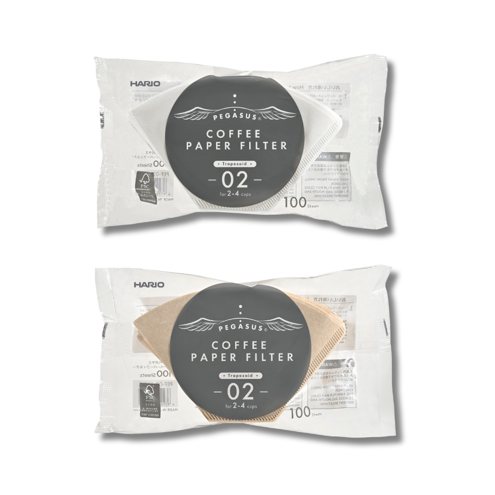 Giấy lọc cà phê Hario Pegasus coffee paper filter 100 tờ, size 02 PEF-02-100 (hình thang, 2 màu Trắng & Nâu)