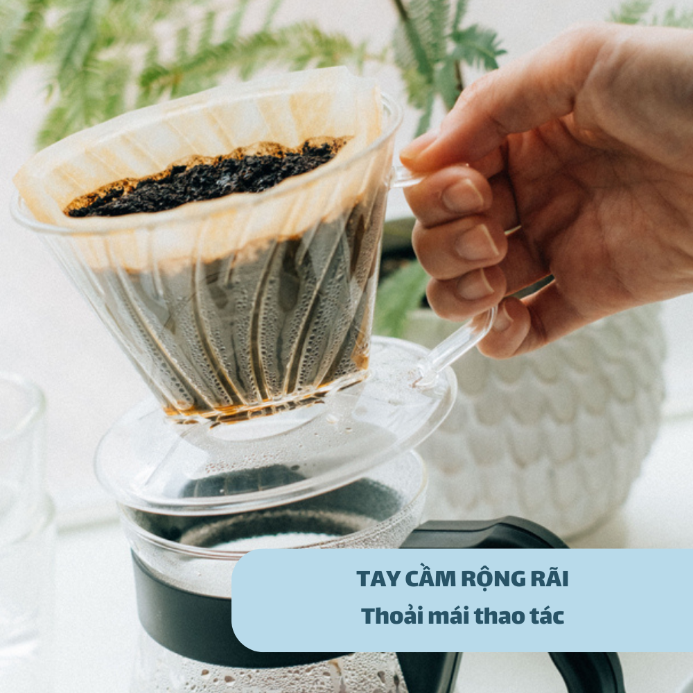 Phễu pha cà phê Hario Pegasus Dripper PED-02-T (phễu hình thang, size 02, chất liệu nhựa AS, trong suốt)