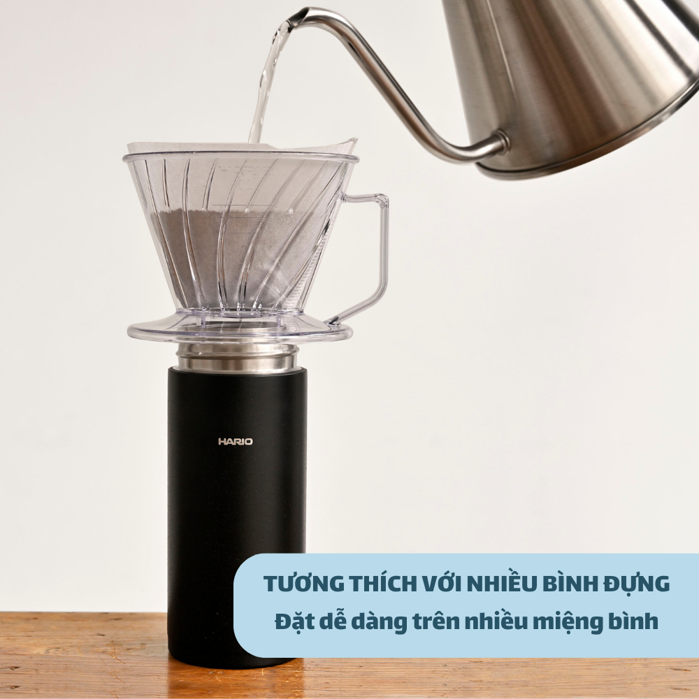 Phễu pha cà phê Hario Pegasus Dripper PED-02-T (phễu hình thang, size 02, chất liệu nhựa AS, trong suốt)