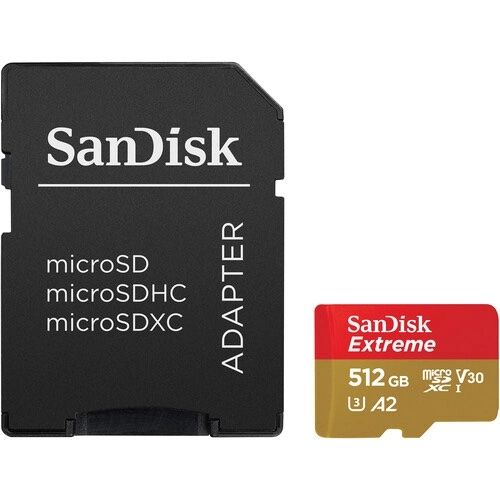  Cho thuê thẻ nhớ MicroSDXC SanDisk Extreme V30 A2 512GB 190MB/s SDSQXAV-512G-GN6MN 