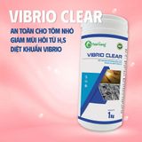  DIỆT KHUẨN PHỔ RỘNG AN TOÀN CHO CÁ TÔM NHỎ, KIỂM SOÁT MẬT ĐỘ KHUẨN TỪ CÁC LOÀI VIBRIO VÀ GIẢM MÙI HÔI TỪ H2S VIBRIO CLEAR 