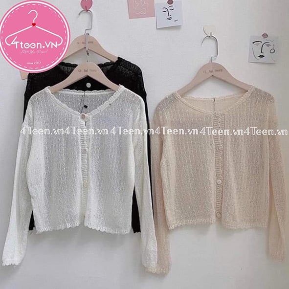 Áo khoác len mỏng cài khuy