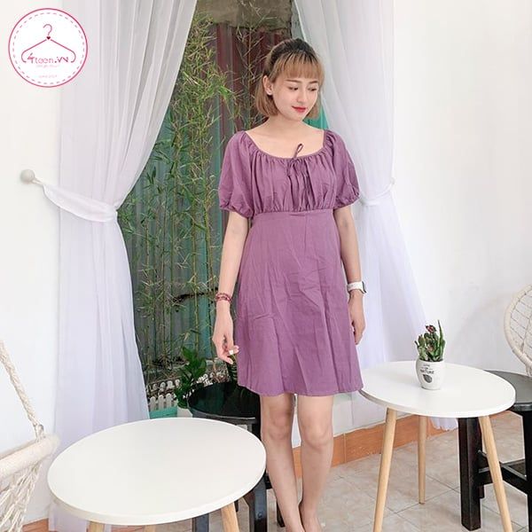 Đầm suông thắt nơ
