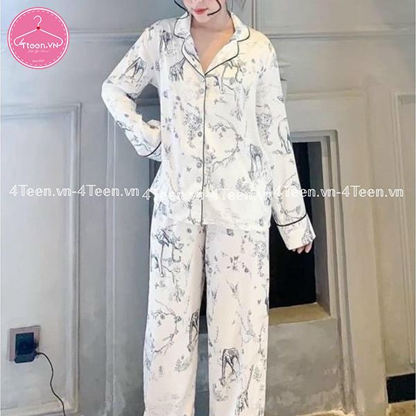 Bộ ngủ pijama nữ dài tay cao cấp