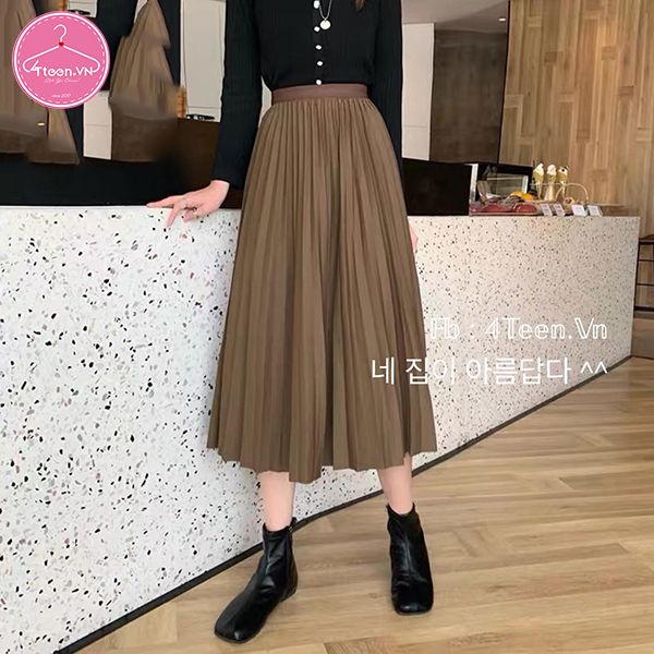 Chân váy dài xếp ly thời trang