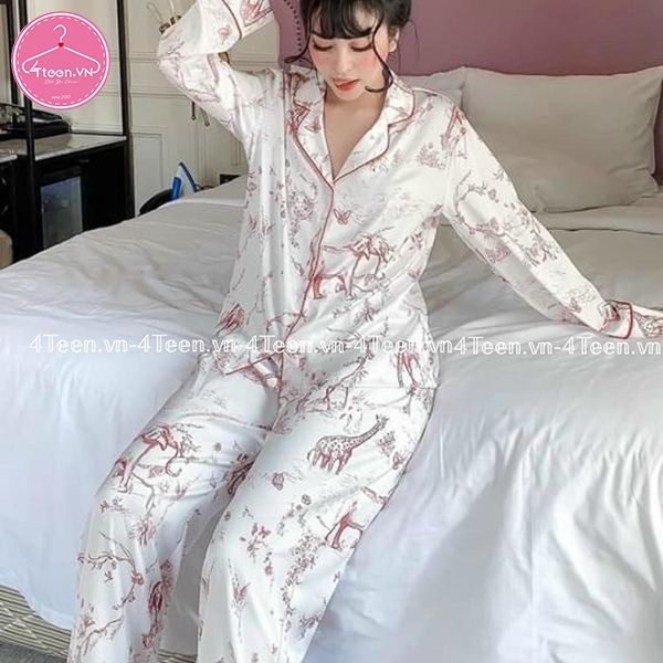 Bộ ngủ pijama nữ dài tay cao cấp