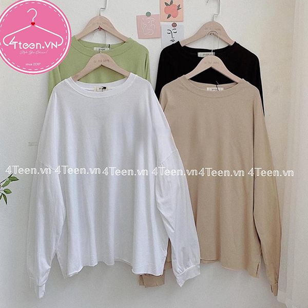 Áo thun nữ trơn dài tay phong cách hàn quốc